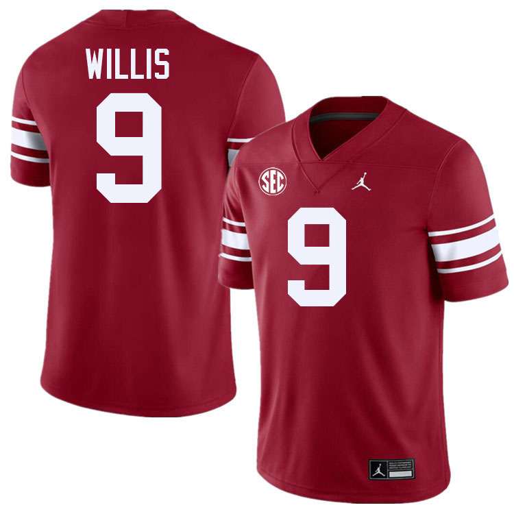 Oklahoma Sooners #9 Brayden Willis College Football Jerseys,Uniforms-Throwback